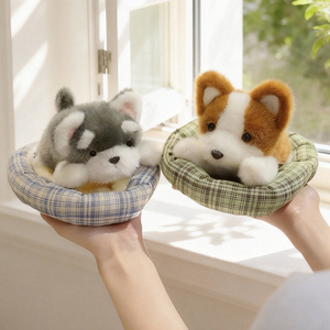 Peluche Corgi OEM ODM, adorable <span class=keywords><strong>chiot</strong></span> avec lit pour chien, animal en peluche pour la décoration de la maison, cadeaux pour enfants et confort émotionnel - Product Image 2