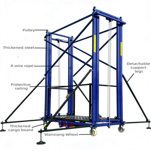 <span class=keywords><strong>Platform</strong></span> Kerja Perancah Lipat Elektrik, Lift Perancah 6m Beban 500 kg, Perancah Pengangkat Elektrik dengan Remote Control - Product Image 3