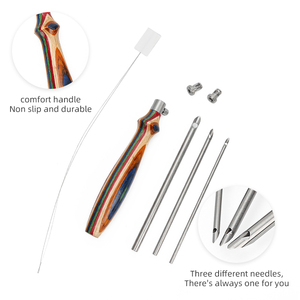 विनिमेय क्रोकेट उपकरण, लकड़ी के हैंडल ट्यूब, समायोज्य पॉक, विनिमेय हेड उत्पाद, बुनाई सुई - Product Image 3