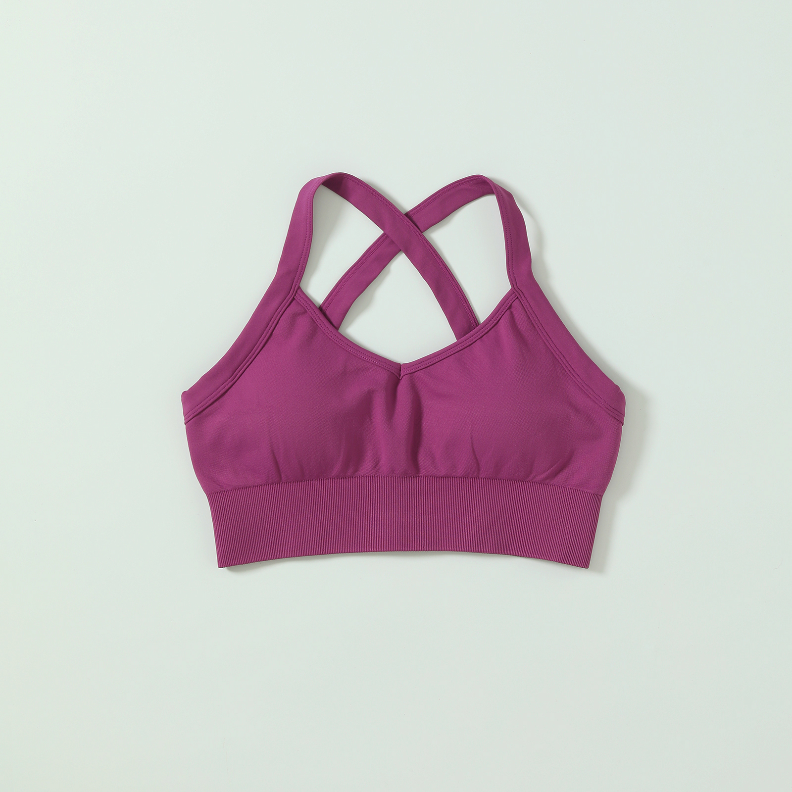 Women's Lightweight Breathable Seamless Compression Sports Bra Running Yoga-Quick Dry Push-up Sexy Back Four-Way Stretch