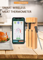Termometer Digital Bluetooth Cerdas, pengukur suhu daging logam elektronik dengan aplikasi pintar nirkabel terlaris