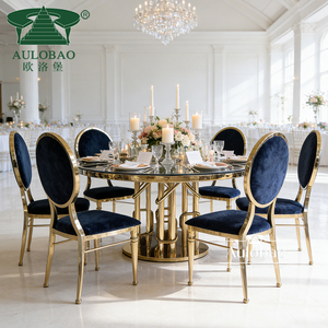Chaise de mariage décorative or acier inoxydable métal meubles de salle à manger chaise d'hôtel moderne chaises de salle à manger de luxe - Product Image 6