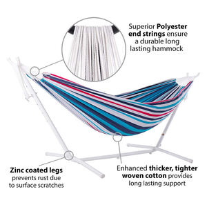 Amaca da esterno portatile in tela da campeggio con supporto in acciaio inossidabile - Product Image 5