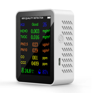Air Quality Detector LCD Display PM2.5 TVOC CO2 CO HCHO Monitor Indoor Outdoor Temperature Humidity Sensor - Product Image 1