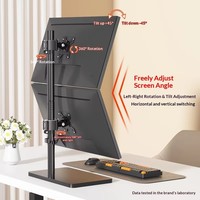 Support de bureau pour deux moniteurs, empilables verticalement, 17-34 pouces, en acier laminé à froid, réglable en hauteur, inclinaison à 90 degrés, support pour moniteur