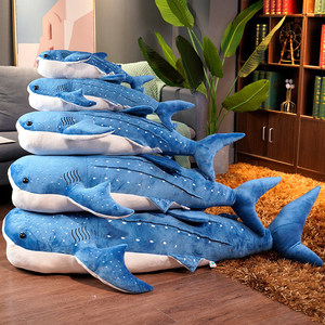 Almohada de Peluche Gigante de Tiburón Ballena Azul, Peluche de Tiburón Ballena con Manchas, Cojín Largo para Dormir, Venta al por Mayor de Fábrica, OEM, Personalizado - Product Image 4