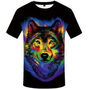 T-shirt pour homme Wolf, imprimé durable, grande taille, animal, flamme, colère, style hip-hop punk 3D - Product Image 3