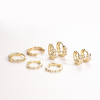 Joyería CM Al Por Mayor Latón Chapado en Oro de 14k Para Mujer Exquisitos Juegos de Pendientes de Circón de Moda Regalo Para Citas