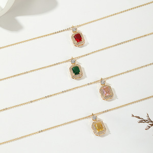 תכשיטים טרנדיים גיאומטריה סיטונית מודרנית מינימליסטית אבן מינימליסטית מבריקה צבעונית מעוקב - Product Image 2