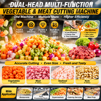 Machine à couper les légumes automatique à double tête, coupe-légumes multifonction, coupe-fruits, équipement commercial en acier inoxydable