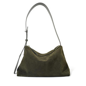 Sac à main bandoulière tendance en similicuir à fermeture éclair, doublure en soie, grande capacité, unisexe, à la mode - Product Image 4