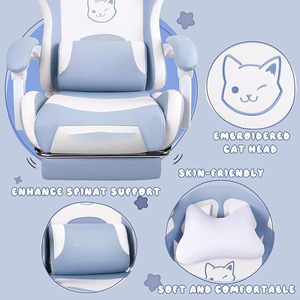 <span class=keywords><strong>Chaise</strong></span> de jeu avec repose-pieds pour les joueurs et les amateurs d'esports <span class=keywords><strong>Coussin</strong></span> confortable pour une expérience de jeu améliorée - Product Image 5