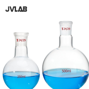 JVLAB platte bodem enkelhals hoog borosilicaat <span class=keywords><strong>3.3</strong></span> glas destillatie reactie ronde bodem kolf OEM alternatief - Product Image 3