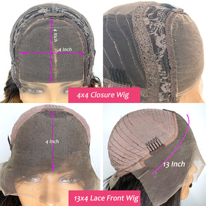 Parrucche colorate bordeaux 4 x4 chiusura in pizzo parrucche anteriori capelli umani Pre pizzicati taglio corto <span class=keywords><strong>Bob</strong></span> parrucche Glueless per capelli vergini grezzi brasiliani - Product Image 6