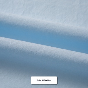 60S Thick Washed Cotton Poplin <b>Fabric</b> Woven Cloth For Shirt Dress Kids Garment In Stock - Product Image 2