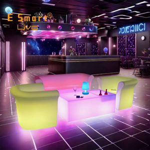 Klub Malam Bar Plastik Lampu <span class=keywords><strong>Led</strong></span> Sofa Santai Mebel Bersinar Kursi Lengan <span class=keywords><strong>Led</strong></span> Warna-warni Pesta Sewa <span class=keywords><strong>Led</strong></span> Kursi Bar Sofa