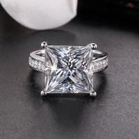 Anillo de Compromiso SGARIT de Lujo con Diamante Cultivado en Laboratorio, Corte Princesa, Oro de 18K, Certificado IGI, Color D, Claridad VVS, 1-2ct, para Mujer