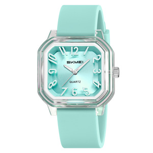Petit bracelet en silicone coloré de forme carrée pour femme, pour tenue de montre rétro, montre-bracelet à quartz - Product Image 5