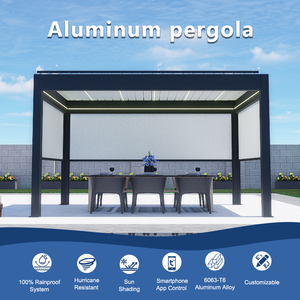 Kit de pergolas bioclimatiques en bois de Madera pour extérieur, 3x4, <span class=keywords><strong>3x5</strong></span>, 6x3, 4x4, 5x5 m, <span class=keywords><strong>aluminium</strong></span> extérieur, <span class=keywords><strong>pergola</strong></span> en <span class=keywords><strong>aluminium</strong></span> - Product Image 5