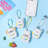 Porte-clés en peluche avec oreilles de chat, pendentif mignon pour couple, breloque de sac, breloque de téléphone, jouet sonore à pression, vente en gros, porte-clés personnalisés