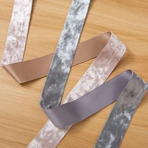 Ruban en velours polyester de 50 yards, largeur 2,5 cm, imprimé feuille d'argent, strass, écologique, pour accessoires capillaires, matériel de fabrication de nœuds DIY - Product Image 5