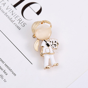 Broche de liga de desenho criativo, broche de personagem de desenho animado, melancia fofa comendo, desenho de pintor para meninas - Product Image 5