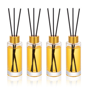 Botella de Vidrio Redonda Vací<span class=keywords><strong>a</strong></span> de Lujo Personalizada de 100 ml para Aromaterapia, Botella Difusora de Aceites Esenciales con Tapa para el Hogar - Product Image 1