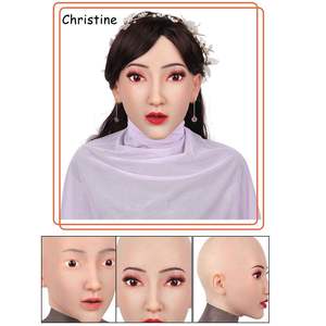 Masque réaliste de <span class=keywords><strong>travesti</strong></span>, masque féminin, couvre-tête en silicone intégral, accessoires de travestissement, homme en femme, visage féminin, fête d'Halloween - Product Image 4