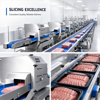 Machine à trancher la viande automatique à haute efficacité, équipement commercial de découpe de viande avec structure en acier inoxydable