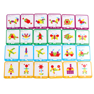 Khối Mô Hình Bằng Gỗ Đặt Montessori Tangram Đồ Chơi Bằng Gỗ Sáng Tạo Hình Học Câu Đố - Product Image 6