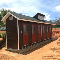Toilettes portables en acier pour camping extérieur, unité de salle de bain mobile avec douche et toilettes
