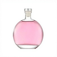 Bouteille en verre rose de luxe pour aromathérapie, bouteille ronde de vin, vente en gros pour la fragrance professionnelle et domestique