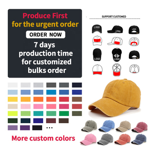 Algodón ajustable Color sólido bordado logo Base Ball Cap desgastado Vintage personalizado lavado Jean béisbol papá sombreros - Product Image 1