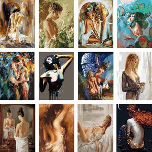 <span class=keywords><strong>Pintura</strong></span> por Números, <span class=keywords><strong>Pintura</strong></span> al Óleo de Niña, Retratos por Números, <span class=keywords><strong>Pintura</strong></span> de Desnudo por Números para Adultos, Decoración del Hogar - Product Image 2