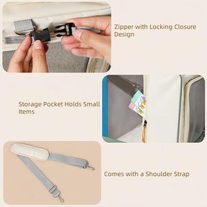 أنيقة كبيرة الحيوانات الأليفة السفر الناقل نمط الحيوان دائم شبكة القماش سستة إغلاق مربع الشكل مصنع منفصلة الكلب القط عربة - Product Image 4