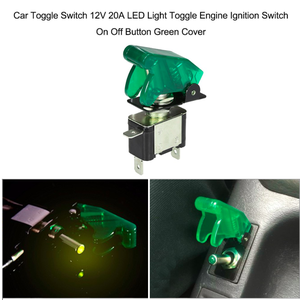 Interruttore a Levetta LED 12V 20A per Auto, Barca, Camion, Illuminato R/B/G/Y/W, Controllo On-Off con Copertura di Sicurezza per Aerei - Product Image 4