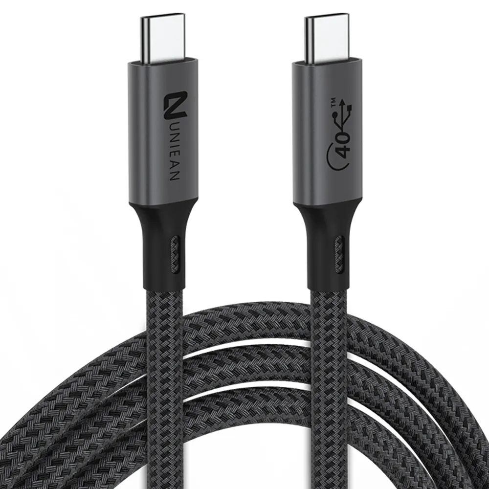 Función completa USB4.0 PD100W Cable Tipo C Cable DE DATOS USB Tipo C Nylon trenzado Tipo C Carga rápida C a C Cable