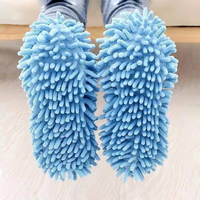 Chaussons de nettoyage en microfibre réutilisables pour la vente en gros, chaussons de dépoussiérage en chenille pour le nettoyage des sols, chaussons de nettoyage lavables