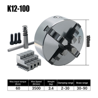 Mandrin auto-centrant à trois et quatre mors K11-125 K11-160 K12-100 K12-125 en stock UE (Pologne) pour une meilleure adhérence et une alignement amélioré