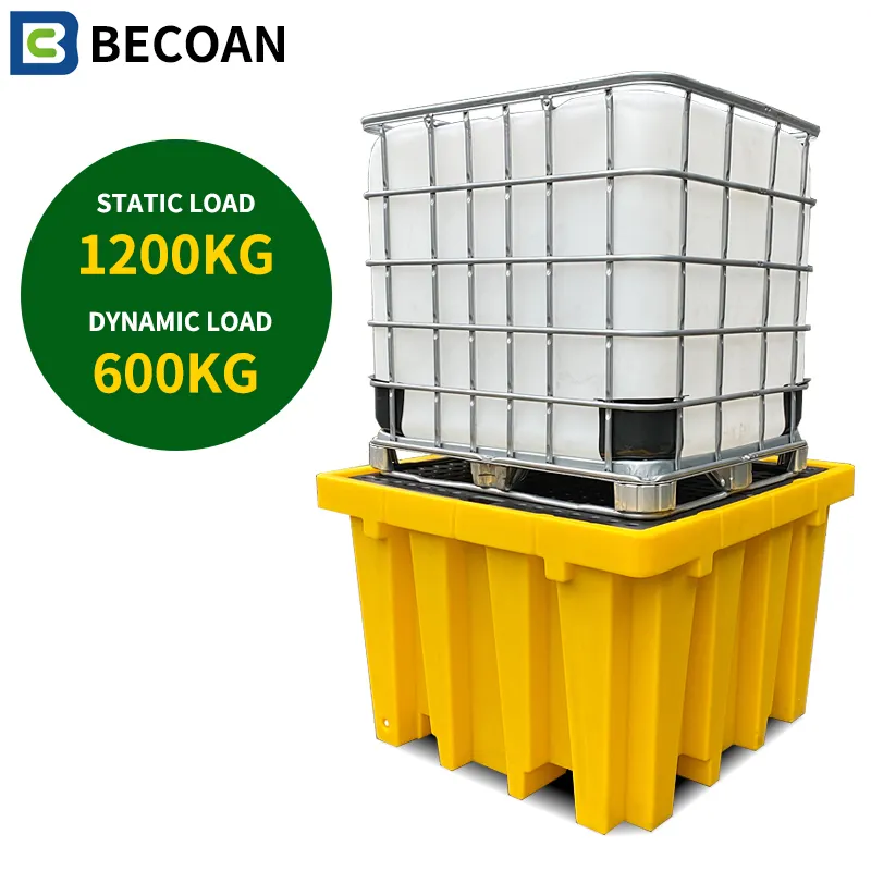 4 drum IBC oil drum recycled low profile spill pallet for IBC tank