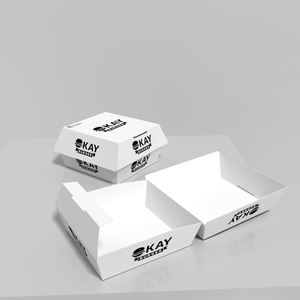 6x6 pulgadas para llevar almuerzo embalaje patatas fritas comida rápida tinta de soja caja de cartón blanca Concha hamburguesa caja de grado alimenticio personalizado - Product Image 4