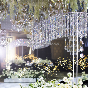 NIKA Support <span class=keywords><strong>de</strong></span> fleurs à longues vagues <span class=keywords><strong>de</strong></span> haute qualité, pendentif en cristal, pompon en métal argenté, décoration <span class=keywords><strong>de</strong></span> <span class=keywords><strong>table</strong></span> <span class=keywords><strong>de</strong></span> mariage, centre <span class=keywords><strong>de</strong></span> <span class=keywords><strong>table</strong></span> - Product Image 6