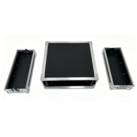 Boîtier de transport/Flight Case 4U en contreplaqué noir et aluminium argenté de haute qualité OEM/ODM pour amplificateur, assemblable avant/arrière