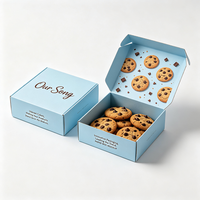 Boîte d'expédition moderne en carton bleu avec logo personnalisé, livraison express en 72h, boîte d'emballage anti-écrasement pour biscuits