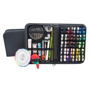 Kit de couture de 129 pièces, boîte de rangement, lot de 40 bobines de fils de couleurs variées, mini trousse de voyage portable, simple, en cuir, coffret cadeau pour le Nouvel An - Product Image 5