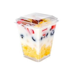 Vente flash - Gobelet à mousse en plastique transparent de qualité supérieure en PP avec couvercle et cuillères - Verre à cocktail - Product Image 1