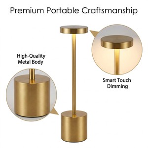 USB Cordless Metal <strong>Table</strong> Light Rechargeable Portable <strong>Battery</strong> <strong>Operated</strong> Flexible Touch Control Dimming LED Modern Design - Product Image 5