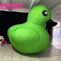 Mascotte gonflable de canard de vente chaude idéale pour les articles de décoration d'événement, canard gonflable vert énorme