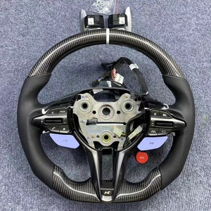 Volant personnalisé en fibre de carbone avec Alcantara bleu pour Hyundai I30N Elantra Sonata <span class=keywords><strong>Genesis</strong></span> |   Mégalomanie - Product Image 4