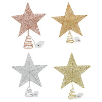 Glitzernder Weihnachtsbaum Oberteil-Sterne Baumspitzen-Schmuck warme Lichter Dekoration Baumspitze Stern mit Licht